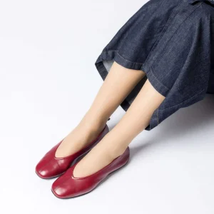Bailarina basic piel rojo | WONDERS Sale