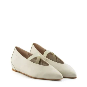 Bailarina cuña piel blanco | WONDERS Discount