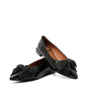Bailarina lazo piel negro | ANGEL ALARCON Fashion