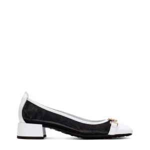 Bailarina retro piel combi negro | HISPANITAS Outlet