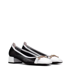 Bailarina retro piel combi negro | HISPANITAS Outlet