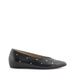 Bailarina tachas cuña piel negro | WONDERS Hot