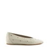 Bailarina tachas cuña piel blanco | WONDERS Online