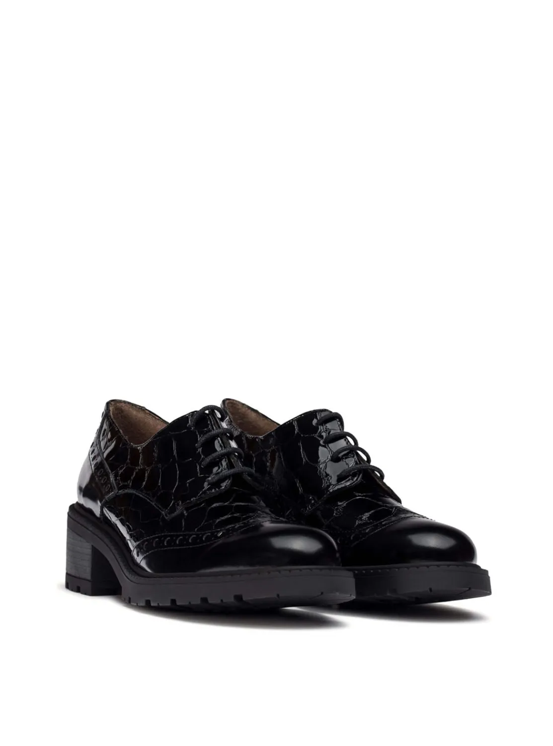 blucher_picados_piel_char_1.webp Blucher picados piel charol coco negro | WONDERS Discount