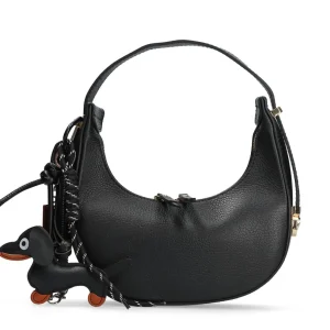 Bolso baguette multi charm piel negro | MADE IN ITALY New