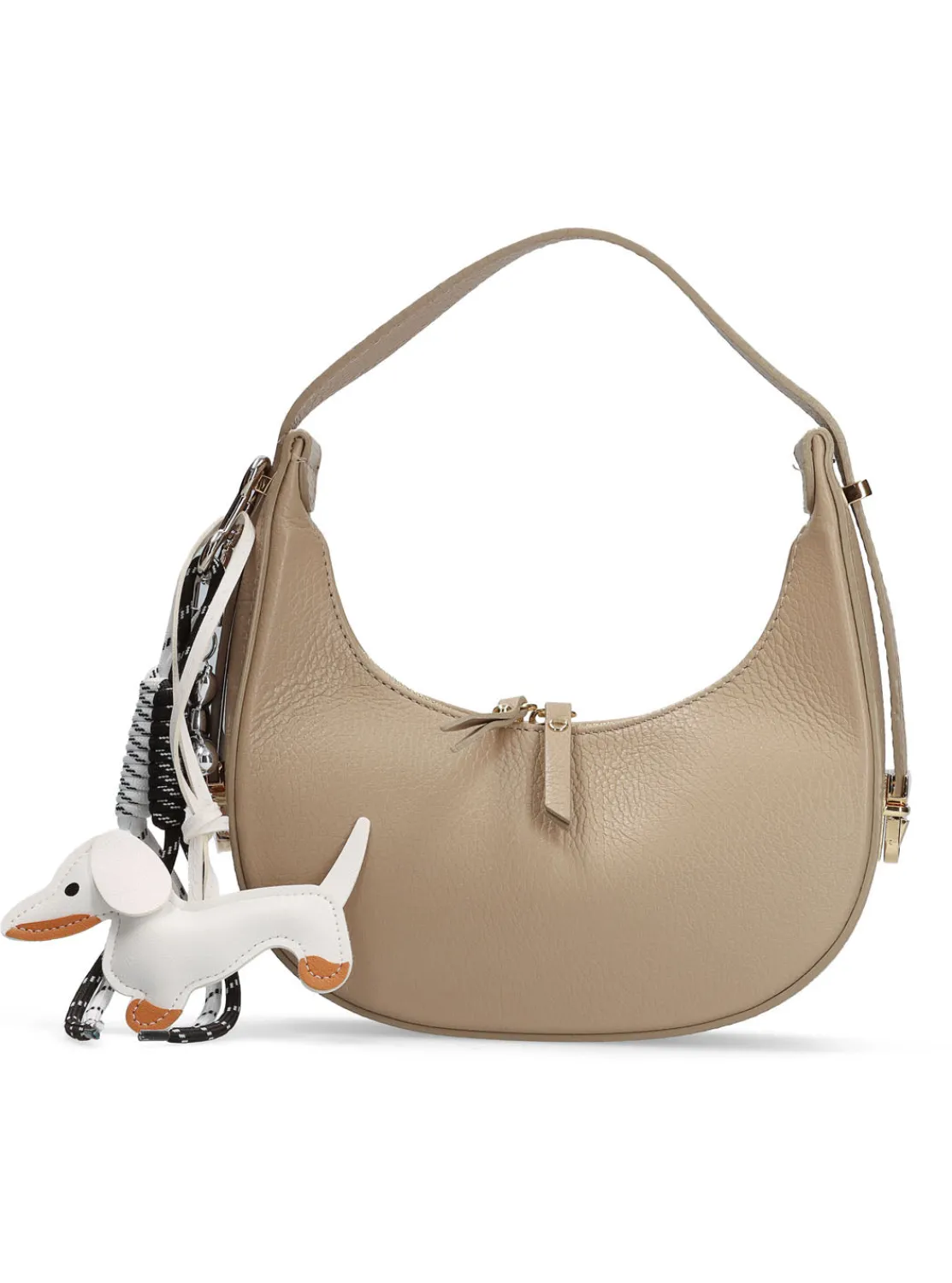 bolso_baguette_multi_char_0-6.webp Bolso baguette multi charm piel taupe | MADE IN ITALY Outlet
