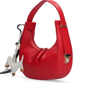 Bolso baguette multi charm piel rojo | MADE IN ITALY Discount
