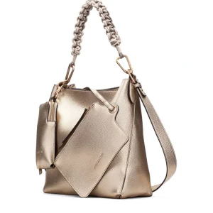 Bolso tote maxi piel metalizada cava | HISPANITAS Online