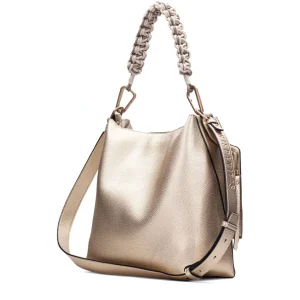 Bolso tote maxi piel metalizada cava | HISPANITAS Online