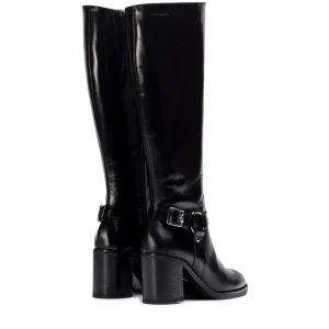 Bota alta anilla piel negro | WONDERS Hot