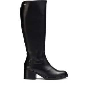 Bota alta basic piel negro | WONDERS Hot
