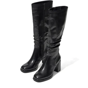 Bota alta tacón piel negro | REGARDE LE CIEL New