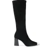 Bota alta tejido elástico negro | MISS ELASTIC New