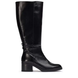 Bota basic caña ancha piel negro | WONDERS Online