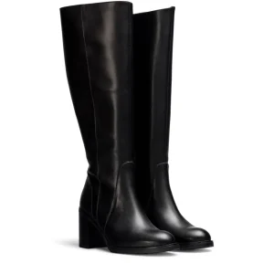 Bota basic caña ancha piel negro | WONDERS Hot