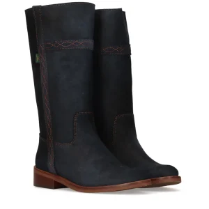 Bota campera plana ante azul marino | DAKOTA BOOTS Online