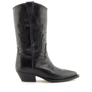 Bota cowboy 3/4 piel negro | ALPE Clearance