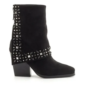 Bota cowboy solapa tachas negro | NOA HARMON New