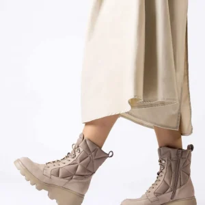 Botín combat acolchado taupe | WONDERS Discount