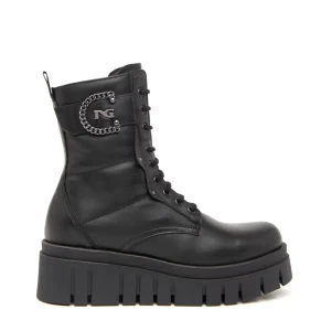 Botín combat piel negro | NEROGIARDINI Sale