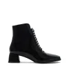 Botín cordones charol negro | DANSI Outlet