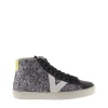 Deportivo botín glitter plomo | VICTORIA Fashion