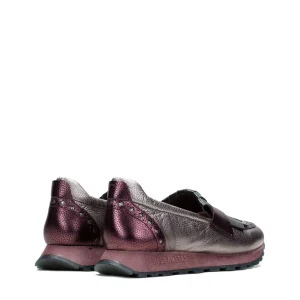 Mocasín sport flecos piel metalizada plomo | HISPANITAS Sale