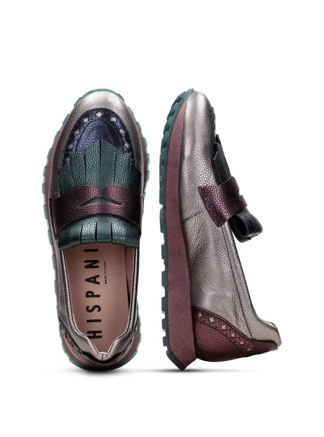 mocasn_sport_flecos_piel__3.webp Mocasín sport flecos piel metalizada plomo | HISPANITAS Sale