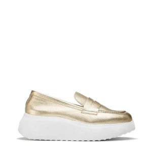 Mocasín sport volumen piel metalizada platino | WONDERS Online