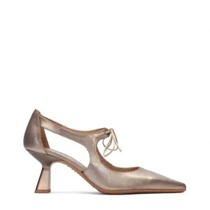 Salón cordones piel metalizada cava | HISPANITAS Discount
