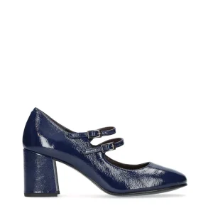 Salón retro Mary Jane piel charol azul marino | JONI Discount