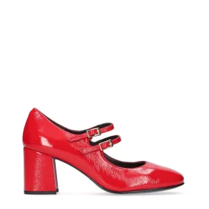 Salón retro Mary Jane piel charol rojo | JONI Fashion