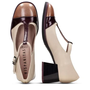 Salón retro piel combi beige | HISPANITAS Online