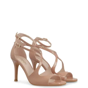 Sandalia cruzada piel charol nude | LODI Discount
