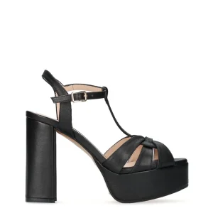 Sandalia maxi plataforma piel negro | LODI Discount
