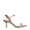 Sandalia minimal piel metalizada platino | BIBI LOU Online